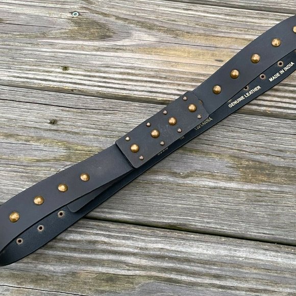 LODIS Belt Women Waistband Black Genuine Leather studded copper 1291ANNA size M - Picture 11 of 12
